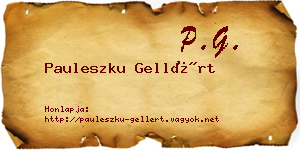 Pauleszku Gellért névjegykártya